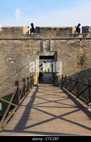 Ingresso, CASTILLO DE SAN MARCOS, centro storico, SAINT AUGUSTINE, FLORIDA, Stati Uniti d'America Foto Stock