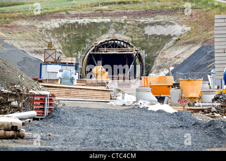 La costruzione del nuovo tunnel ferroviario in Germania Foto Stock