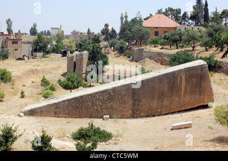 La pietra più grande al mondo a Baalbek, Libano Foto Stock