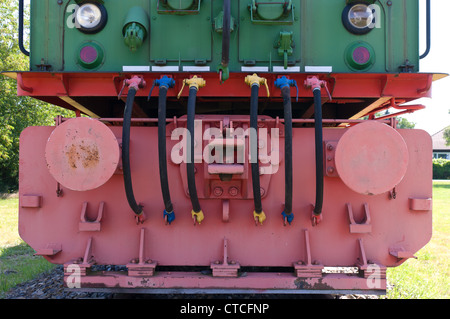 Dettaglio di treni elettrici closeup Foto Stock