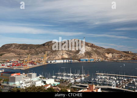 Veduta aerea del porto di Cartagena, Spagna Foto Stock