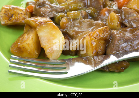 Vista ravvicinata di roast beef e farine vegetali Foto Stock