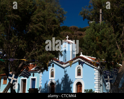 Grecia Samos Nissi Beach Ayia Paraskevi Chiesa Foto Stock