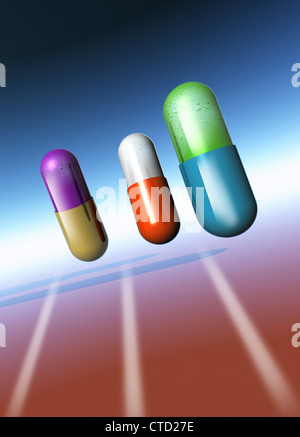 Farmaci in sport illustrazione concettuale Foto Stock