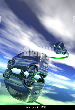 Auto elettrica illustrazione concettuale Foto Stock
