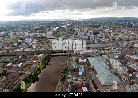 Città di Glasgow dall'aria. Foto Stock
