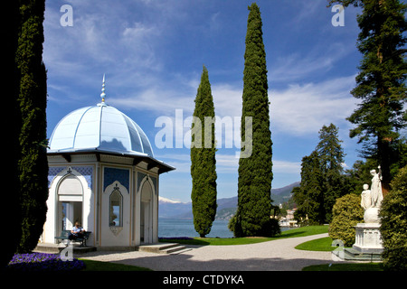 Stile moresco di tempio classico, i giardini di Villa Melzi, Bellagio Lago di Como, Italia, Europa Foto Stock