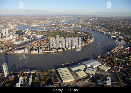 Vista aerea del Isle of Dogs, Londra E14 Foto Stock