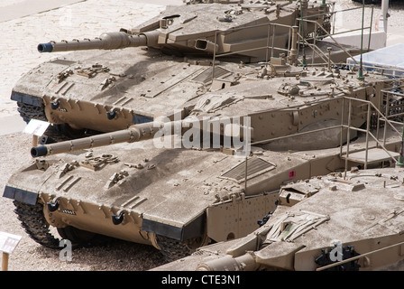 Merkava israeliano Mark IV serbatoio di Latrun corpi corazzati museum, Israele Foto Stock