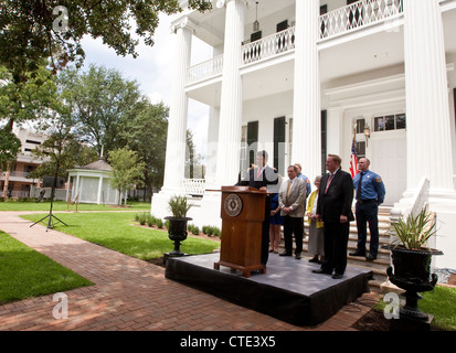 Luglio 18th, 2012: annuncio che il 156-anno-vecchio Texas Governor Mansion è stato completamente restaurato. Foto Stock