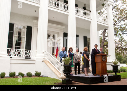 Luglio 18th, 2012: annuncio che il 156-anno-vecchio Texas Governor Mansion è stato completamente restaurato. Foto Stock