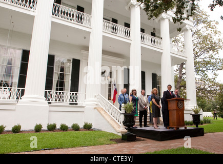 Luglio 18th, 2012: annuncio che il 156-anno-vecchio Texas Governor Mansion è stato completamente restaurato. Foto Stock