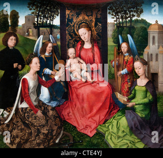 Vergine con il Bambino e i Santi Caterina di Alessandria e Barbara 1480 Hans Memling ( Memlinc ) 1430 - 1494 il tedesco in Germania Foto Stock