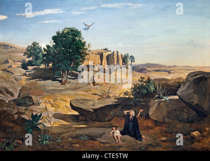 Agar nel deserto 1835 Jean-Baptiste-Camille Corot 1796 - 1875 Francia - Francese Foto Stock