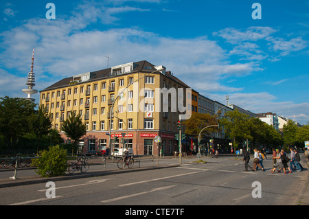 Feldstrasse street Sankt Pauli district Amburgo Germania Europa Foto Stock