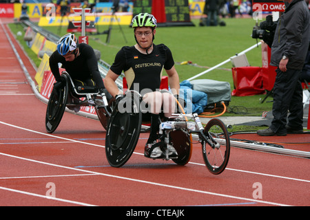 David SCHERER della Germania nella mens T54 800m all'AVIVA 2012 Londra Grand Prix al Crystal Palace di Londra, Inghilterra. Foto Stock