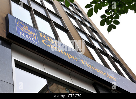 Un tubo di RBC Royal Bank segno fotografato nel centro di Montreal. Foto Stock