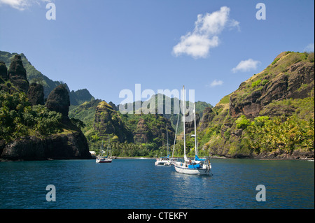 Fatu Hiva Isola, Marquesas, Polinesia Francese Foto Stock