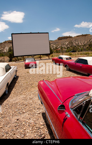 USA Utah Escalante, drive-in film con decappottabili storico presso il nostalgico Shooting Star Drive-In alloggio. Foto Stock