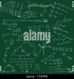 Scheda con formule matematiche Foto Stock