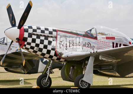 P-51D Mustang 'Big bella Doll' al Flying Legends 2011 Airshow, Imperial War Museum Duxford Foto Stock