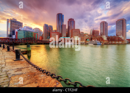 Lo skyline del centro cittadino di Boston, Massachusetts, STATI UNITI D'AMERICA Foto Stock