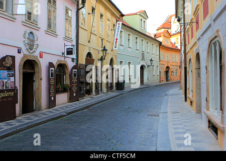 Repubblica Ceca, Praga, romantico viale nella Città Vecchia Foto Stock