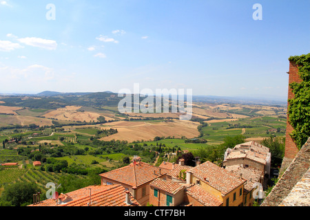 L'Italia, la vista da Montepulciano in Toscana Foto Stock