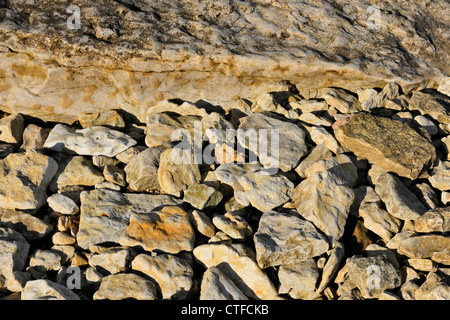 Rocce calcaree lungo la riva del Lago Winnipeg, Hecla/Mola Parco Provinciale, Manitoba, Canada Foto Stock