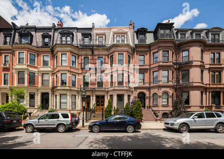 Commonwealth Avenue case vittoriane, Boston Foto Stock