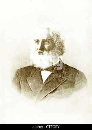 Henry Wadsworth Longfellow (1807-1882) fu un poeta americano ed educatore. Tra le sue opere più conosciute è " la cavalcata di Paul Revere.". Foto Stock