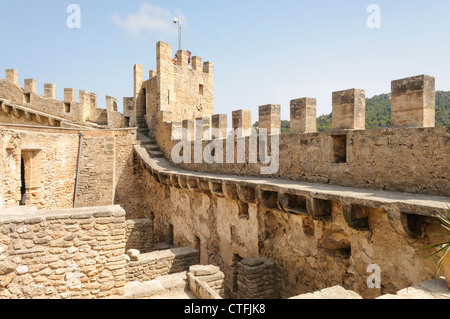 Mura e bastioni a Capdepera Castello, Mallorca/Maiorca Foto Stock