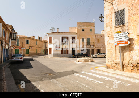 Town Square in Santiyani, Mallorca/Maiorca Foto Stock