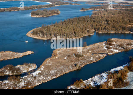 I Paesi Bassi, Werkendam, Biesbosch National Park. Antenna, l'inverno, il gelo. Foto Stock