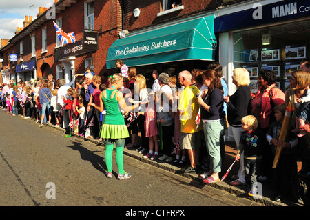 Torcia Olimpica, Godalming Foto Stock