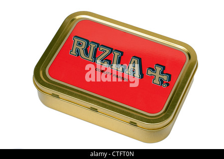 Rizla sigaretta carte di laminazione e stagno di tabacco Foto Stock