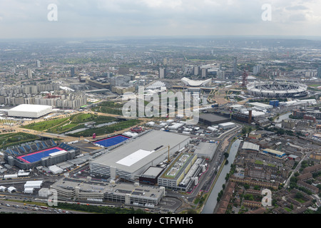 Vista aerea del London 2012 Olympic Park / Queen Elizabeth Park Foto Stock