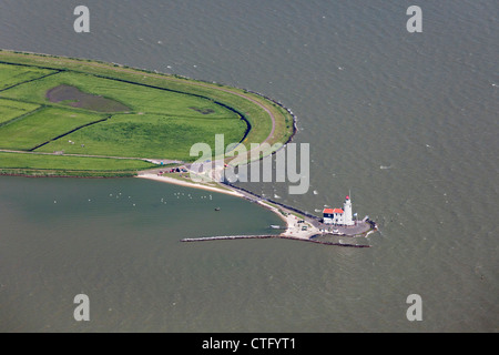 I Paesi Bassi, Marken, Antenna dell isola e faro chiamato Paard van Marken (cavallo di Marken). Foto Stock