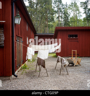 Vecchio Linköping open air museum al di fuori di Linköping in Svezia. Parti della vecchia città spostato in una nuova posizione al di fuori della città moderna Foto Stock