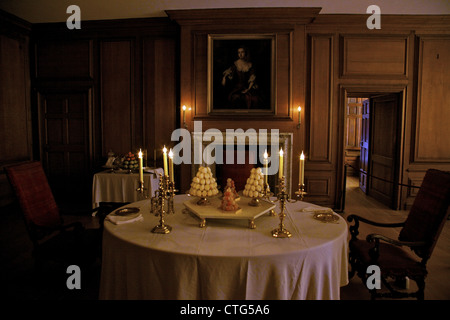 Re della sala da pranzo privata, Hampton Court Palace, London, Surrey, England, Regno Unito, Regno Unito, GB Gran Bretagna, Isole britanniche, Foto Stock