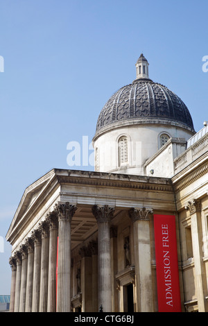 Ingresso gratuito alla National Gallery di Londra, Inghilterra, UK, Regno Unito, Isole britanniche, GB Gran Bretagna, Europa Foto Stock