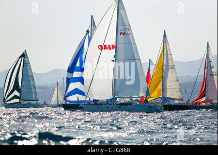 Inizio dell'arco vela ralley in Las Palmas Foto Stock