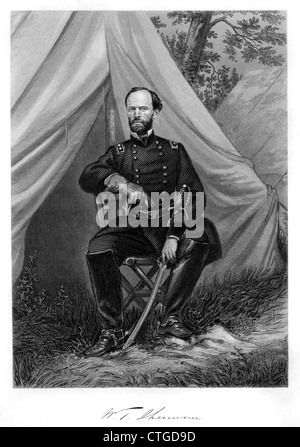 1800s 1860 seduto ritratto battaglia di Chattanooga UNIONE GENERALE DURANTE LA GUERRA CIVILE AMERICANA Foto Stock