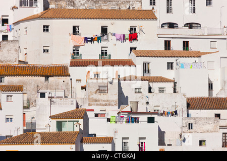 I bianchi città di montagna di Alcala de los Gazules, la provincia di Cadiz Cadice Andalusia. Foto Stock