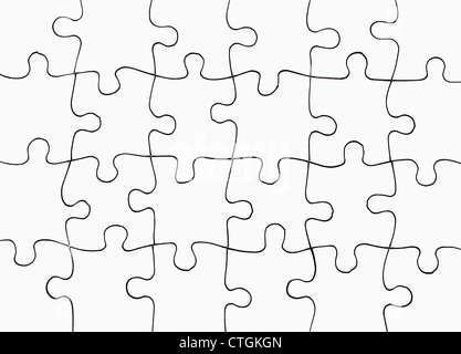 Blank puzzle di pezzi Foto Stock