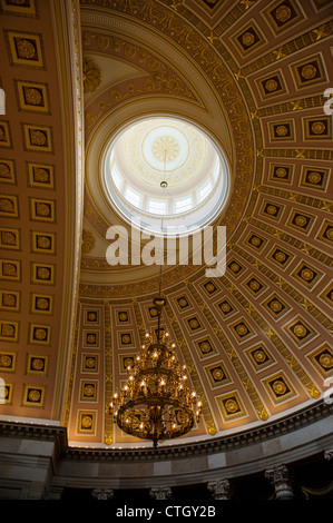 Capitol Building Interior dettaglio sala delle statue soffitto, Washington DC Foto Stock