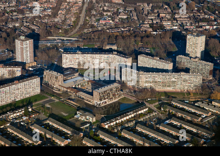 I Paesi Bassi, Zoetermeer, città. Antenna. Edifici di appartamenti. Foto Stock