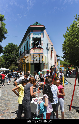 Case colorate in Caminito, La Boca, Buenos Aires, Argentina Foto Stock
