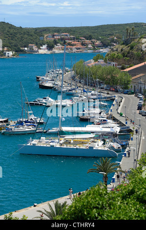 Profondo porto naturale di porto di Mahon Minorca isole Baleari Spagna Foto Stock