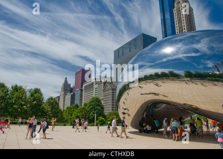 Il fagiolo in Millennium Park, Chicago, IL Foto Stock